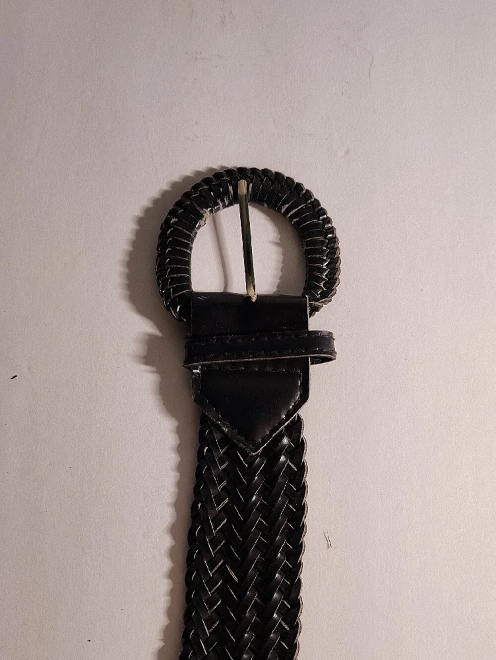 Woven Women's Black Braided Belt with Polished Buckle WM